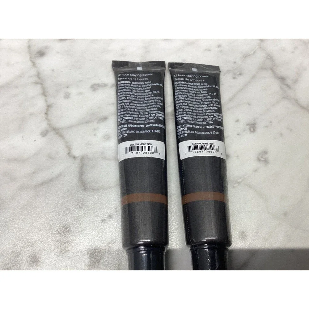 2x ULTA Beauty Velvet Matte Full Coverage Foundation Dark Cool 30ml Each NEW